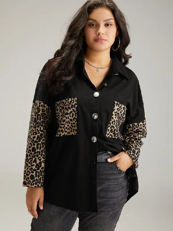 leopard-patchwork-contrast-pocket-button-up-coat