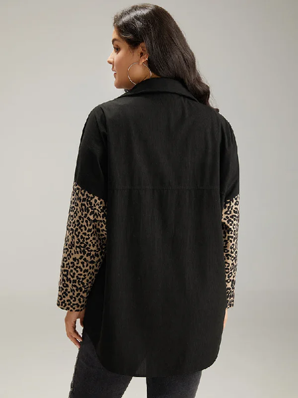 leopard-patchwork-contrast-pocket-button-up-coat