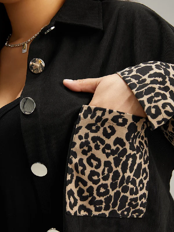 leopard-patchwork-contrast-pocket-button-up-coat