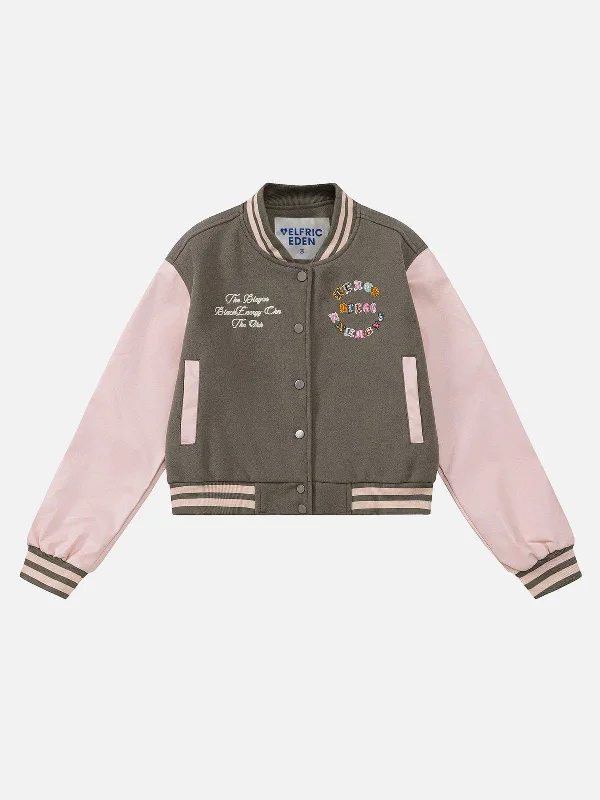 Aelfric Eden Letter Embroidery Varsity Jacket