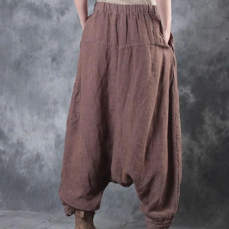 light-knaki-casual-linen-pants-oversize-patchwork-wide-leg-pants