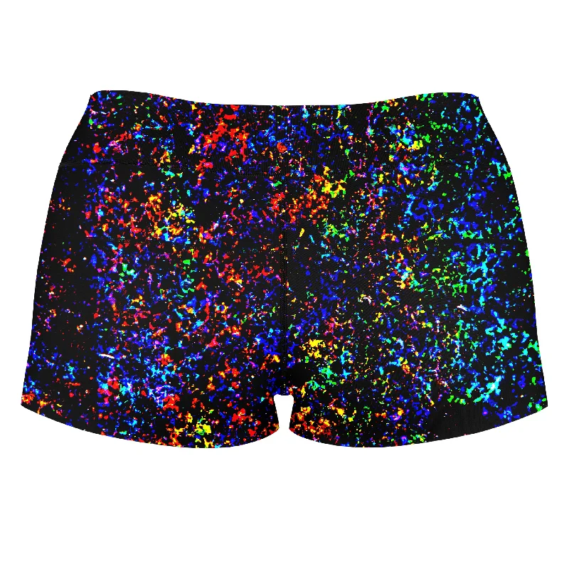 lightning-rainbow-high-waisted-womens-shorts