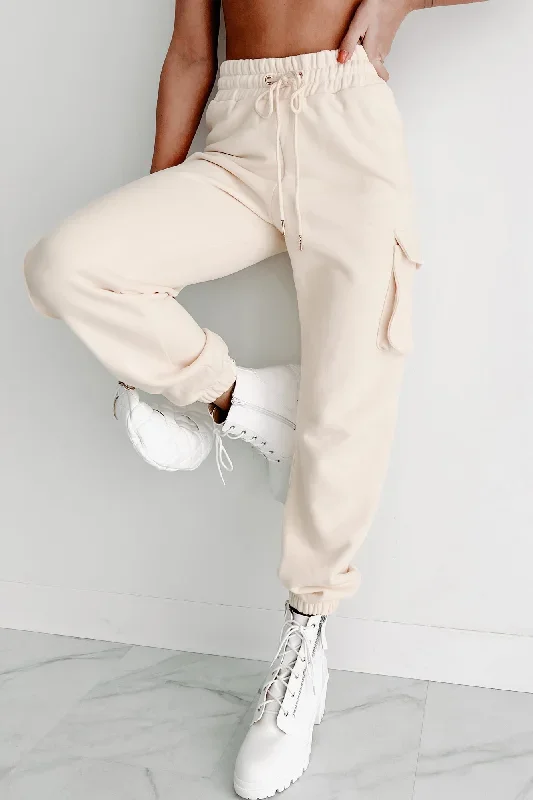 Little Preoccupied Cargo Pocket Joggers (Cream)