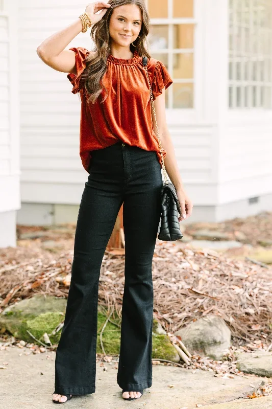 looking-that-way-brick-orange-velvet-blouse