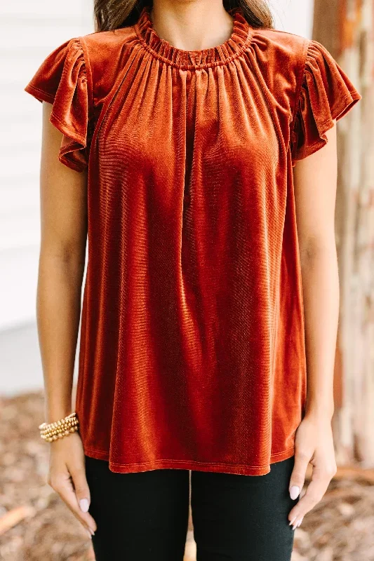 looking-that-way-brick-orange-velvet-blouse