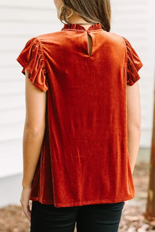 looking-that-way-brick-orange-velvet-blouse