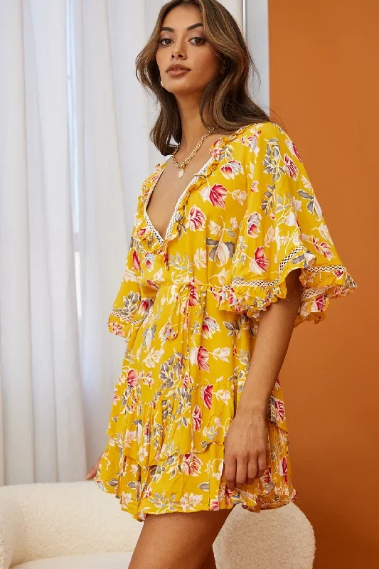 lotus-crochet-trim-angel-sleeve-dress-floral-print-mustard