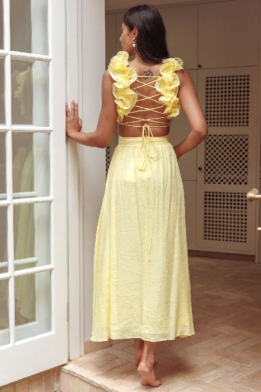 madara-laced-back-ruffle-dress-yellow