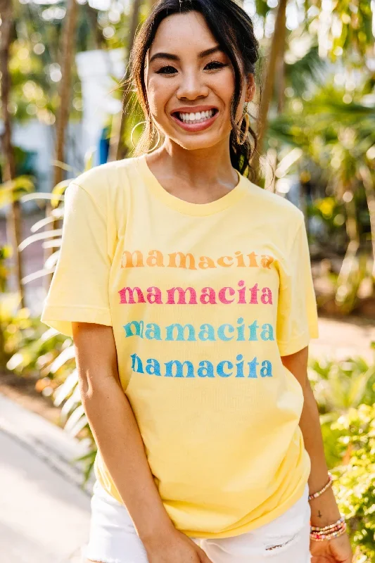 Mamacita Heather Yellow Graphic Tee