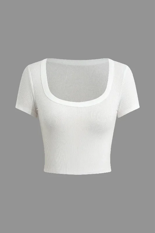 Basic Solid Crop T-shirt