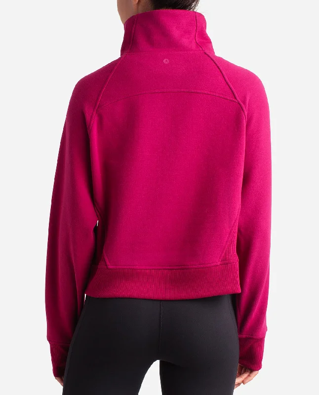 mixed-rib-half-zip-jacket