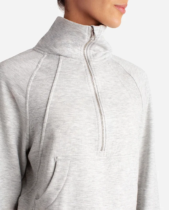 mixed-rib-half-zip-jacket