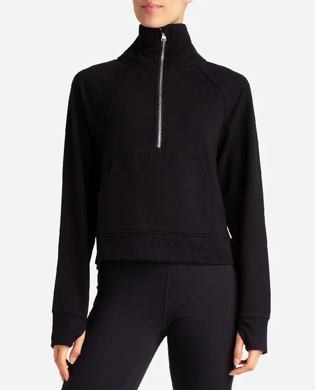 mixed-rib-half-zip-jacket