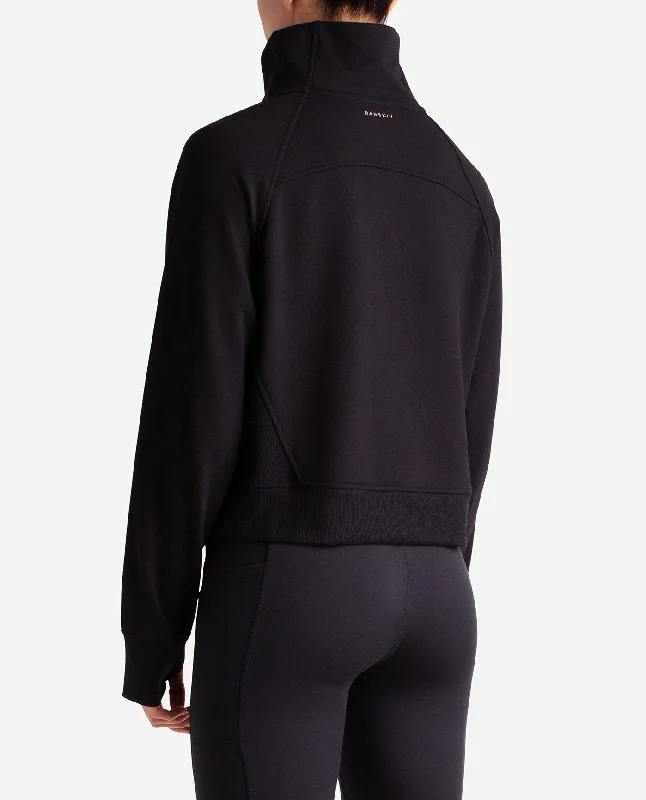 mixed-rib-half-zip-jacket