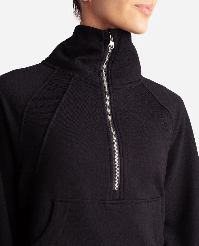 mixed-rib-half-zip-jacket