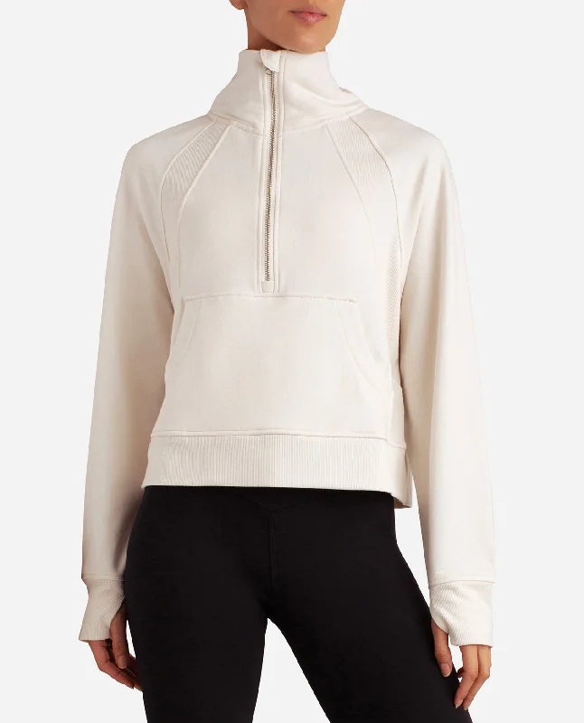 mixed-rib-half-zip-jacket