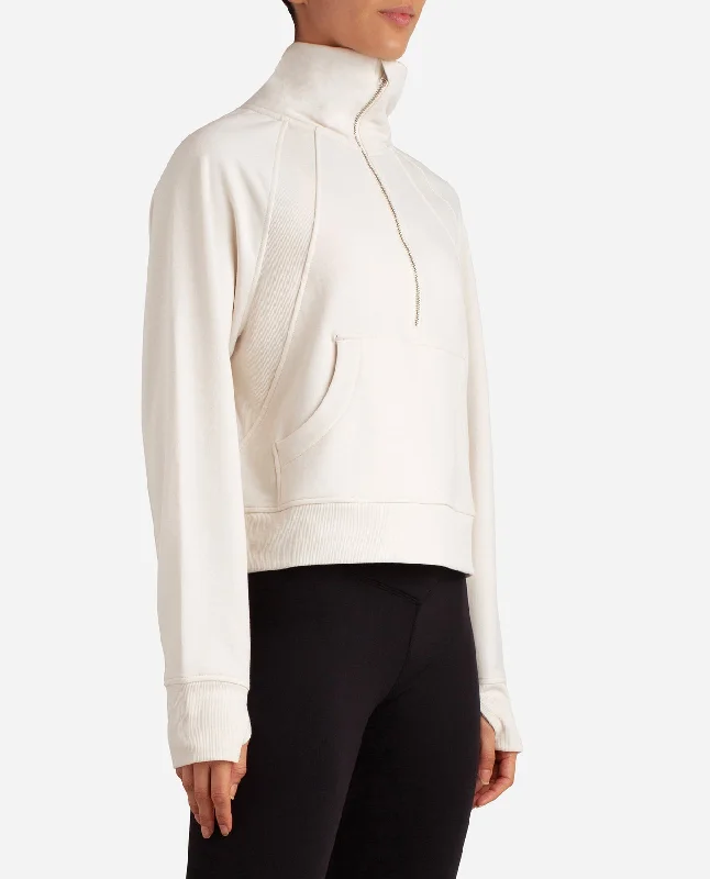 mixed-rib-half-zip-jacket