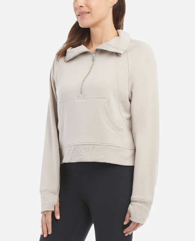 mixed-rib-half-zip-jacket