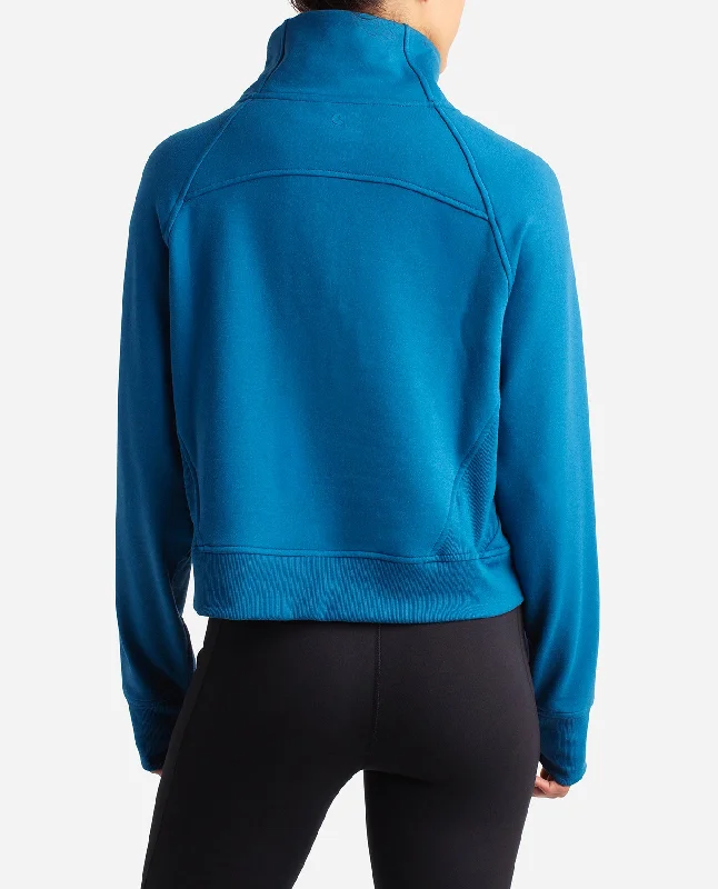 mixed-rib-half-zip-jacket