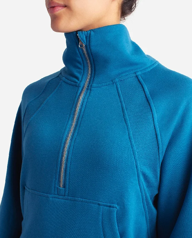 mixed-rib-half-zip-jacket