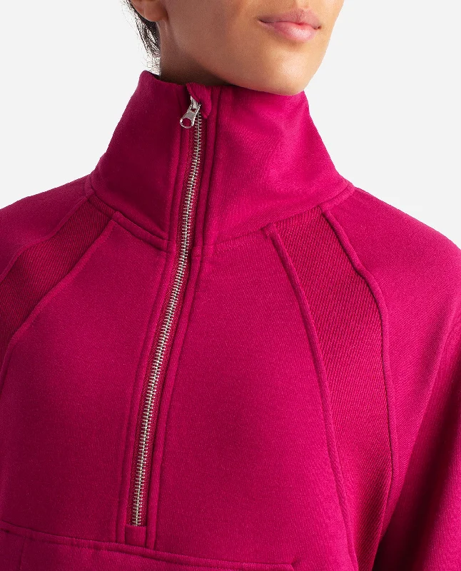 mixed-rib-half-zip-jacket