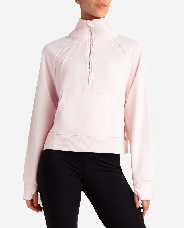 mixed-rib-half-zip-jacket