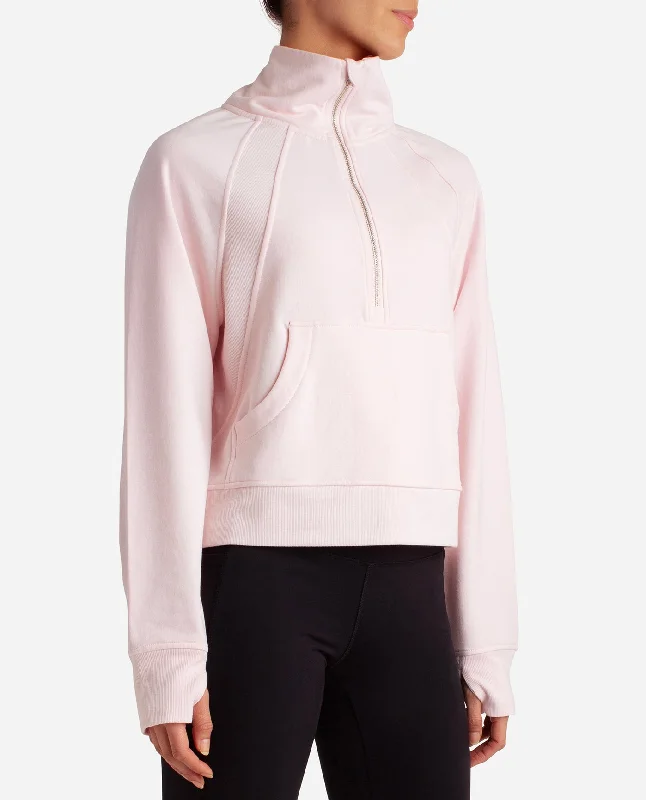 mixed-rib-half-zip-jacket