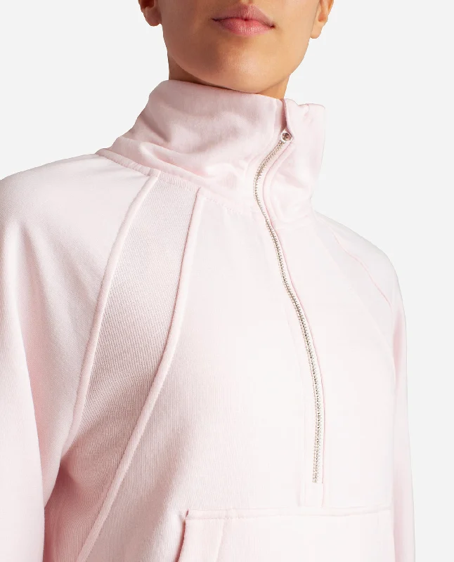 mixed-rib-half-zip-jacket