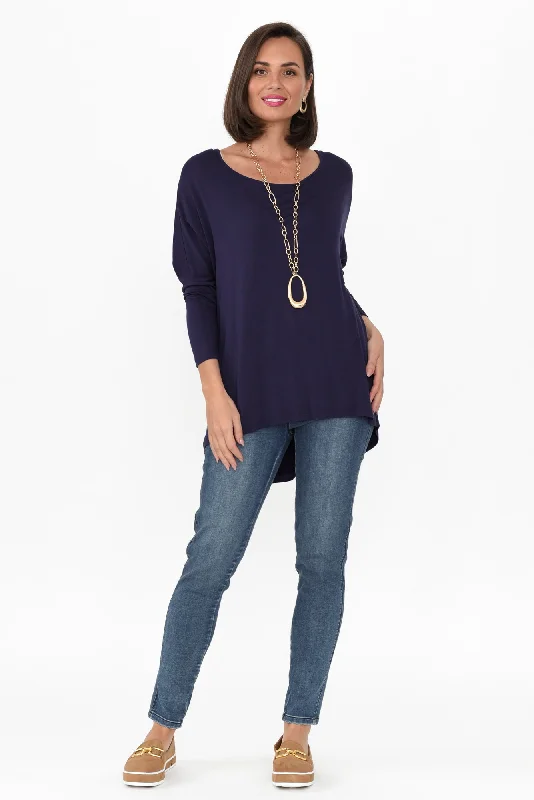 navy-milan-3-4-sleeve-top