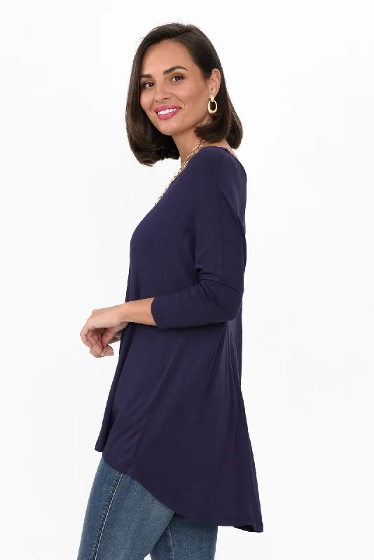 navy-milan-3-4-sleeve-top