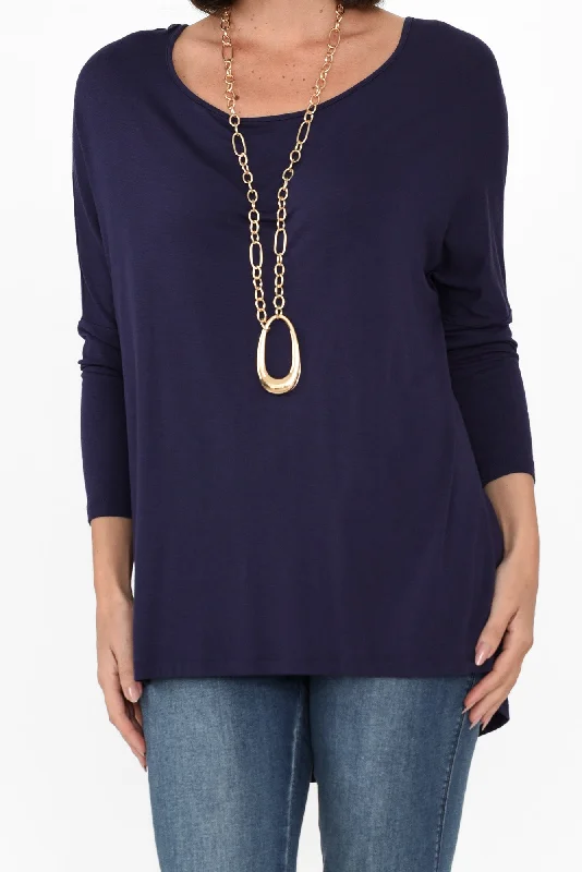 navy-milan-3-4-sleeve-top