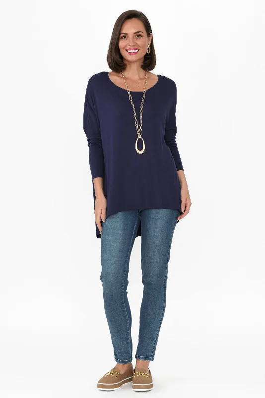 navy-milan-3-4-sleeve-top