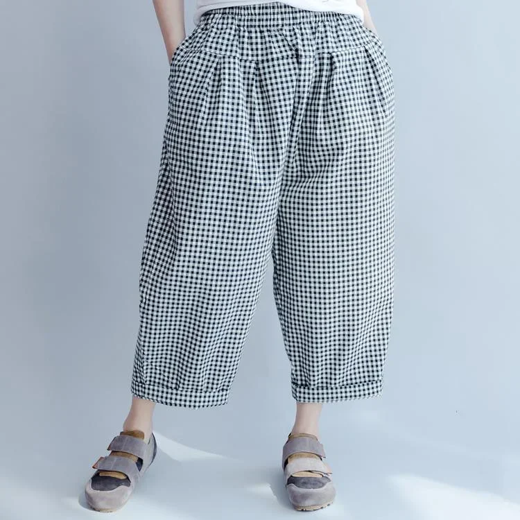 new-2017-gray-casual-plaid-pants-oversize-summer-harem-pants