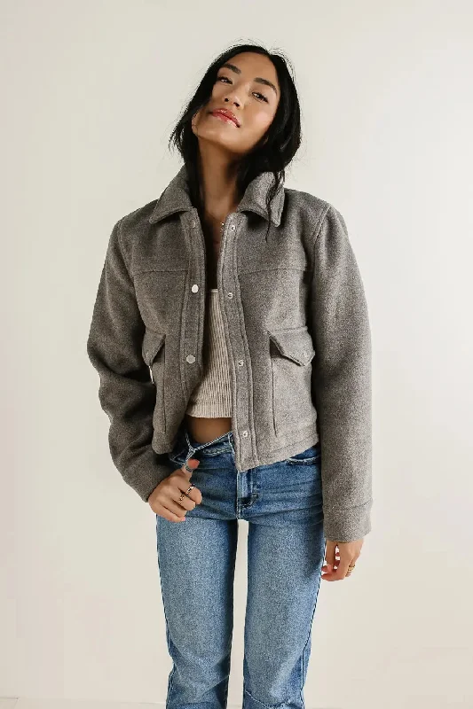 Nina Wool Blend Jacket in Grey