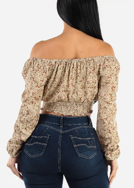 off-shoulder-long-sleeve-smocked-waist-floral-top-beige-746531dsrt