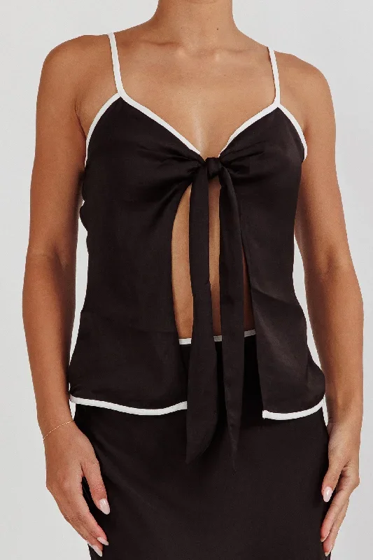 only-one-tie-front-top-black