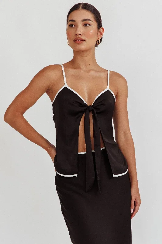 only-one-tie-front-top-black