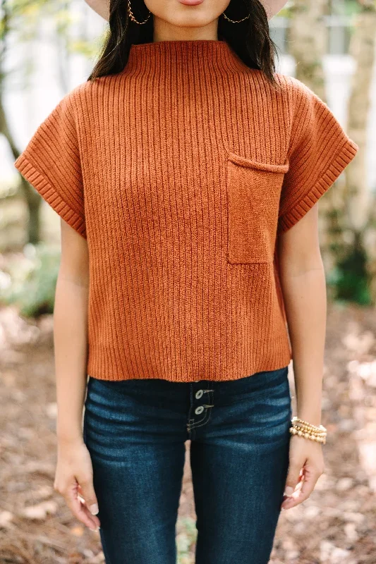 open-your-mind-rust-orange-short-sleeve-sweater