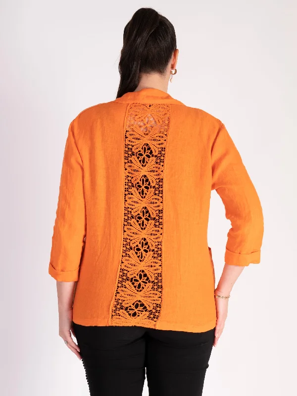 orange-linen-jacket-with-lace-back-panel