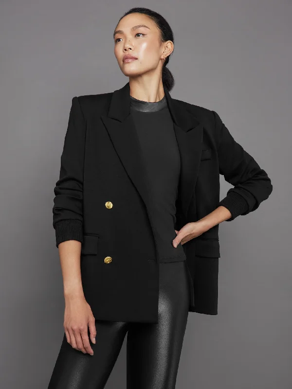 Oversized Scuba Blazer - Black