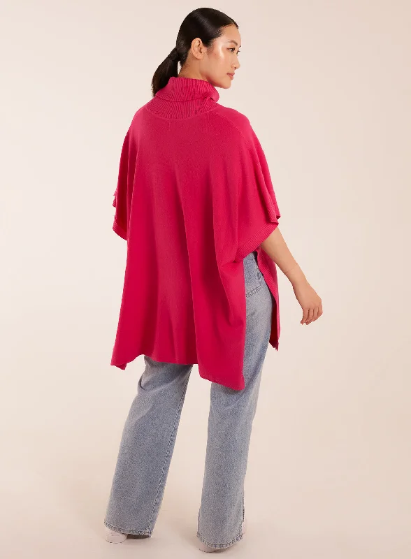 pink-high-neck-poncho