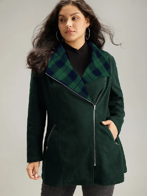 plaid-patchwork-lapel-collar-zipper-coat