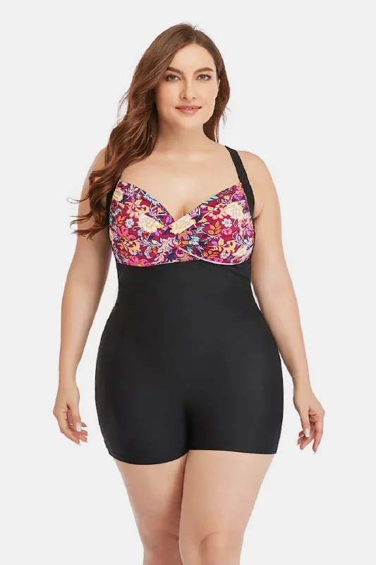 Plus Size Two-Tone One-Piece Swimsuit DD+ Swim