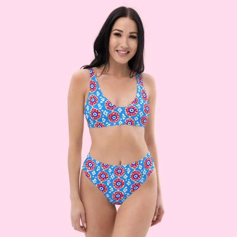 I Feel Lucky Recycled high-waisted bikini