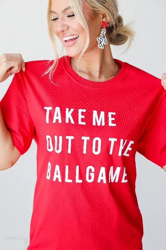 red-take-me-out-to-the-ballgame-tee