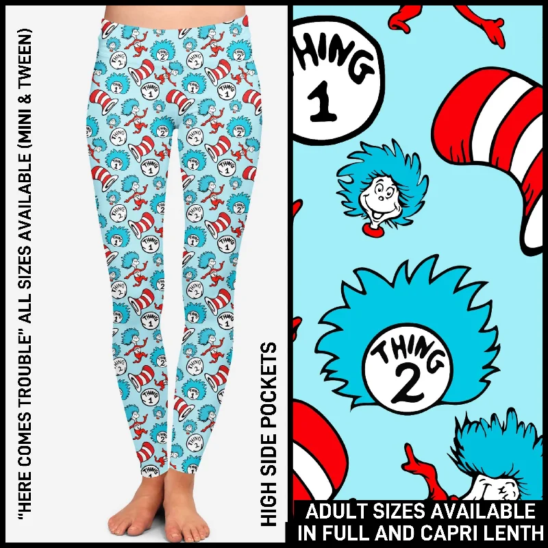 RTS - Here Comes Trouble Leggings with High Side Pockets