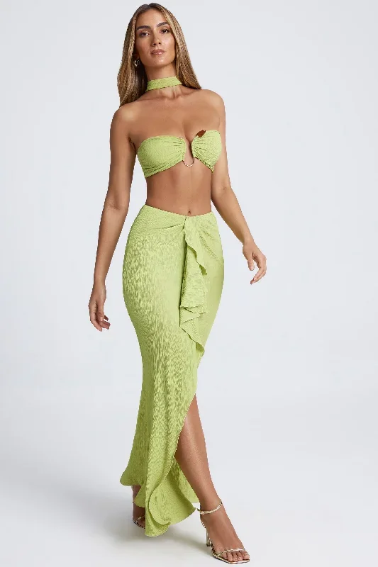 ruffle-trim-maxi-skirt-olive-green