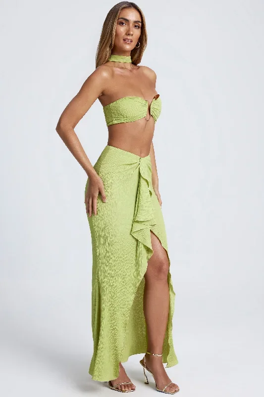 ruffle-trim-maxi-skirt-olive-green