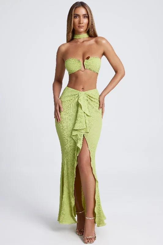 ruffle-trim-maxi-skirt-olive-green