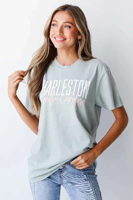 Sage Charleston South Carolina Script Tee